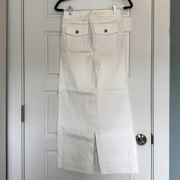 Spanx Stretch Twill Cropped Wide Leg Pants, WhiteSize Small